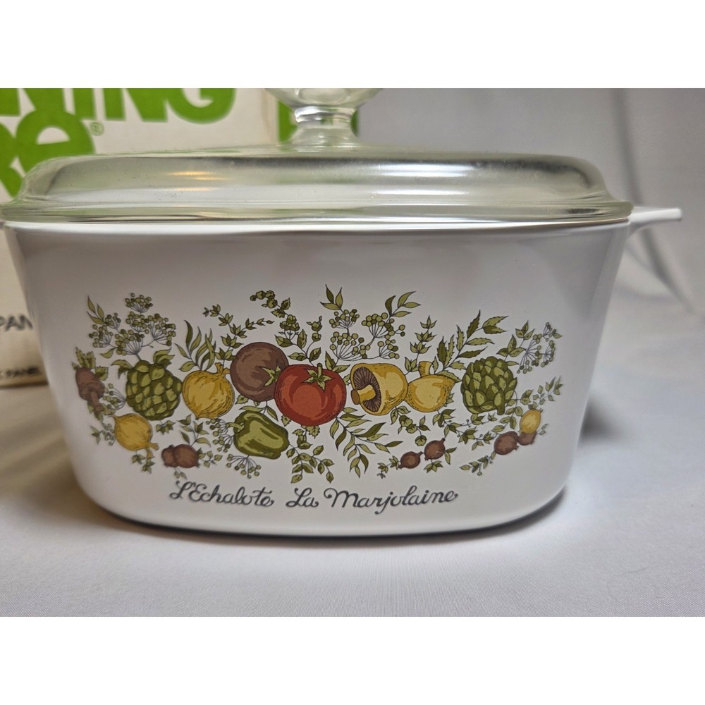RARE NIB Vintage CorningWare Spice O' Life 3 QT Square Casserole with Lid - Picture 3 of 11